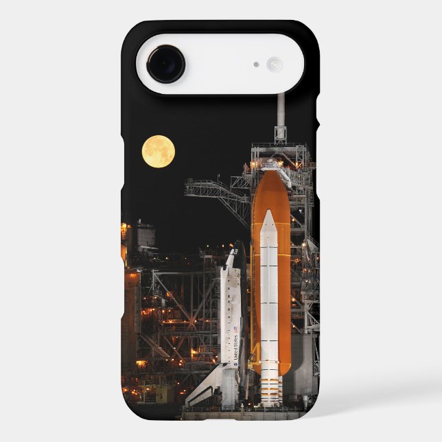 Space Shuttle Discovery and Moon Case-Mate iPhone Case (Back)