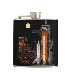 Space Shuttle Discovery and Moon Hip Flask