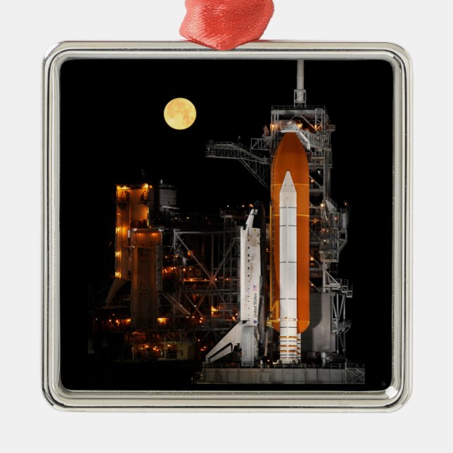 Space Shuttle Discovery and Moon Metal Tree Decoration (Front)