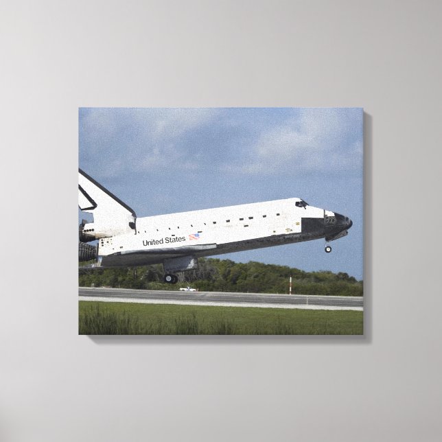 Space shuttle Discovery lands on Runway 33 3 Canvas Print (Front)