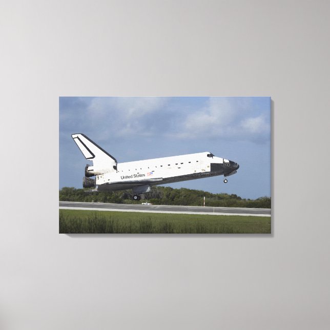 Space shuttle Discovery lands on Runway 33 3 Canvas Print (Front)