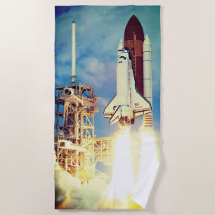 Space Shuttle Discovery Launch Beach Towel