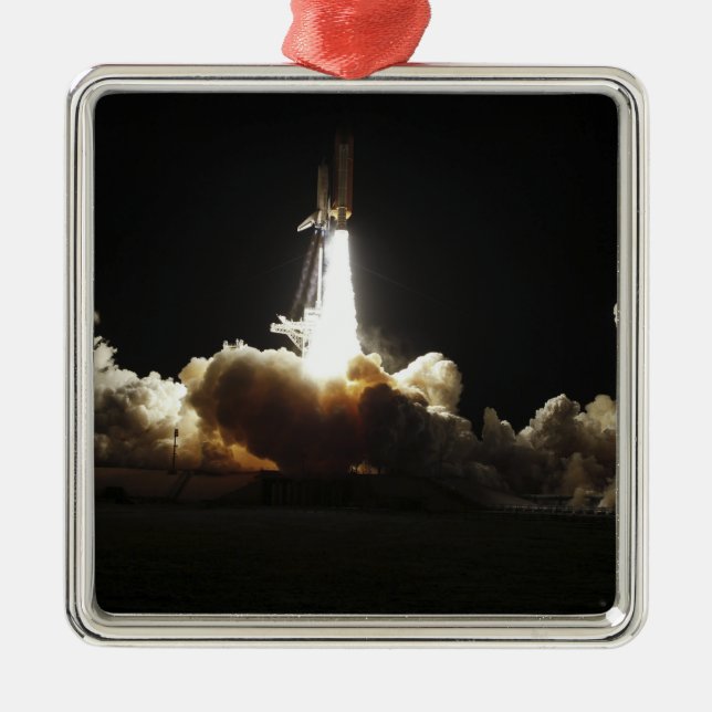 Space shuttle Discovery lifts off Metal Tree Decoration (Front)