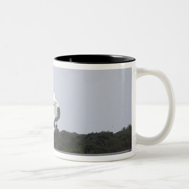 Space Shuttle Discovery touches down 2 Two-Tone Coffee Mug (Right)