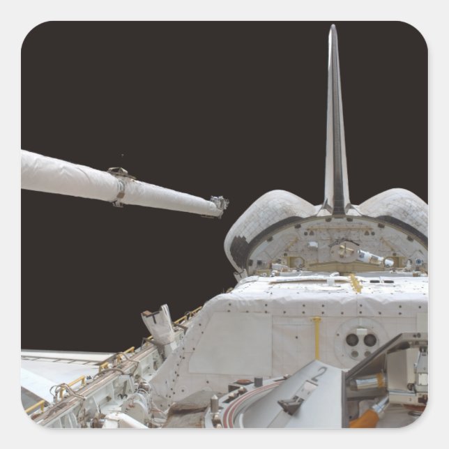 Space Shuttle Discovery's payload bay Square Sticker (Front)
