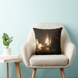 Space Shuttle Earth Orbital Spacecraft Night Canva Cushion