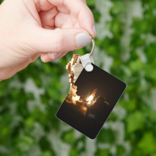 Space Shuttle Earth Orbital Spacecraft Night Canva Key Ring