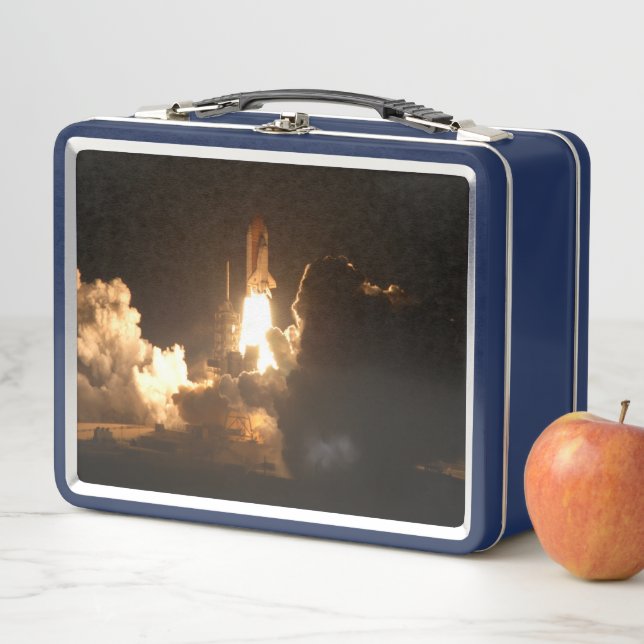 Space Shuttle Earth Orbital Spacecraft Night Canva Metal Lunch Box (In Situ)
