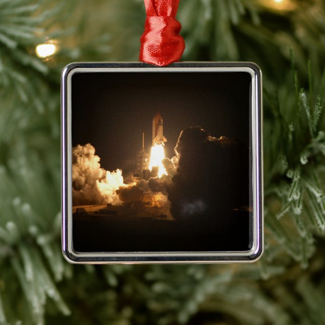 Space Shuttle Earth Orbital Spacecraft Night Canva Metal Tree Decoration (Tree)