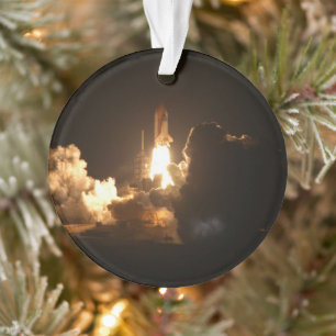 Space Shuttle Earth Orbital Spacecraft Night Canva Ornament
