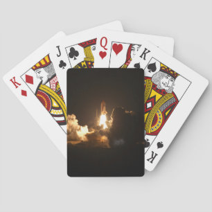 Space Shuttle Earth Orbital Spacecraft Night Canva Playing Cards