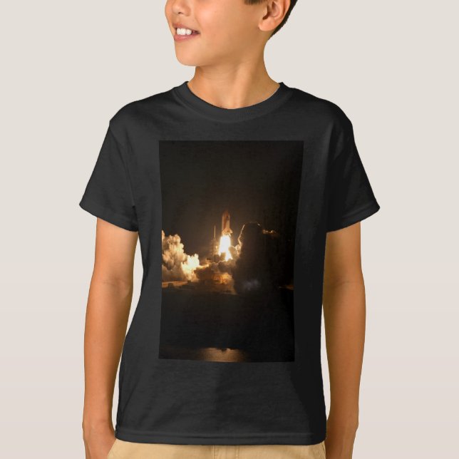 Space Shuttle Earth Orbital Spacecraft Night Canva T-Shirt (Front)
