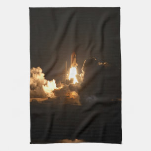 Space Shuttle Earth Orbital Spacecraft Night Canva Tea Towel