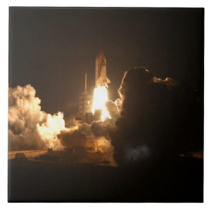 Space Shuttle Earth Orbital Spacecraft Night Canva Tile