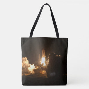 Space Shuttle Earth Orbital Spacecraft Night Canva Tote Bag