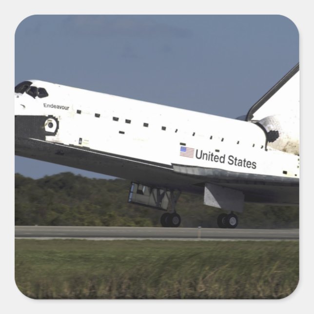 Space Shuttle Endeavour 27 Square Sticker (Front)