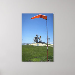 Space shuttle Endeavour is framed by a windsock Canvas Print