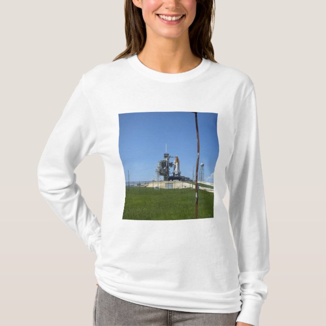 Space shuttle Endeavour is framed by a windsock T-Shirt (Front)