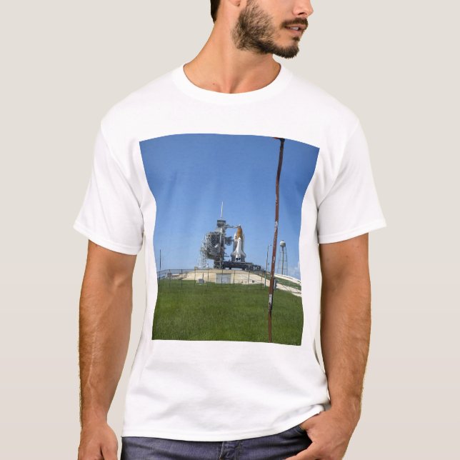 Space shuttle Endeavour is framed by a windsock T-Shirt (Front)