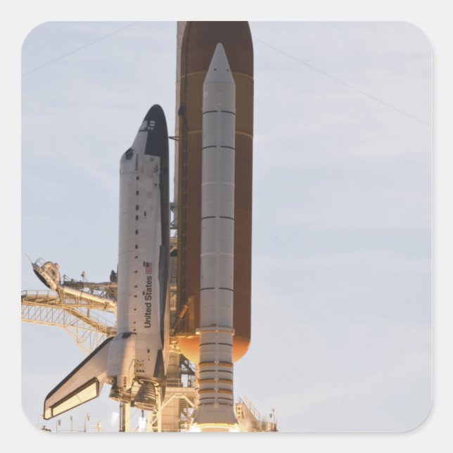 Space Shuttle Endeavour lifts off 2 Square Sticker (Front)
