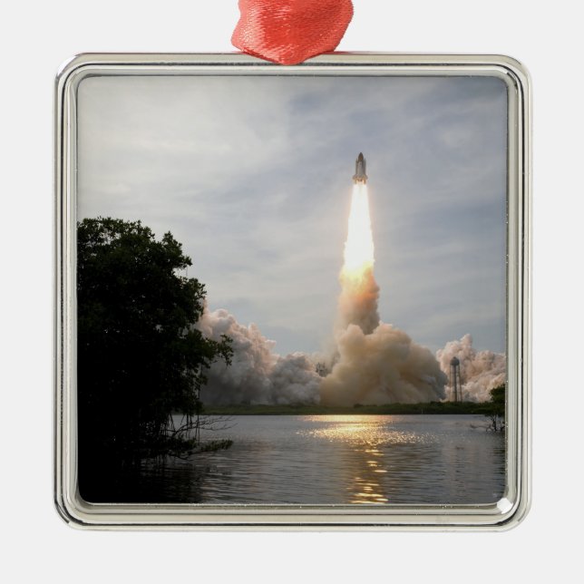 Space Shuttle Endeavour lifts off 4 Metal Tree Decoration (Front)