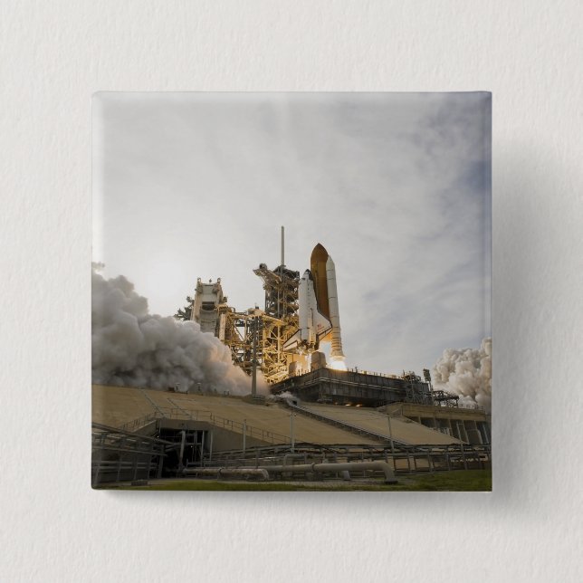Space Shuttle Endeavour lifts off 5 15 Cm Square Badge (Front)