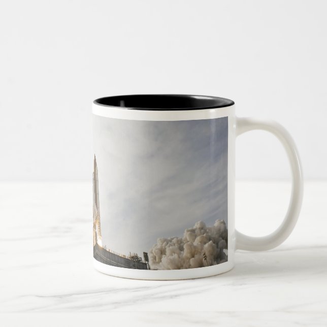 Space Shuttle Endeavour lifts off 5 Two-Tone Coffee Mug (Right)
