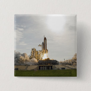 Space Shuttle Endeavour lifts off 8 15 Cm Square Badge