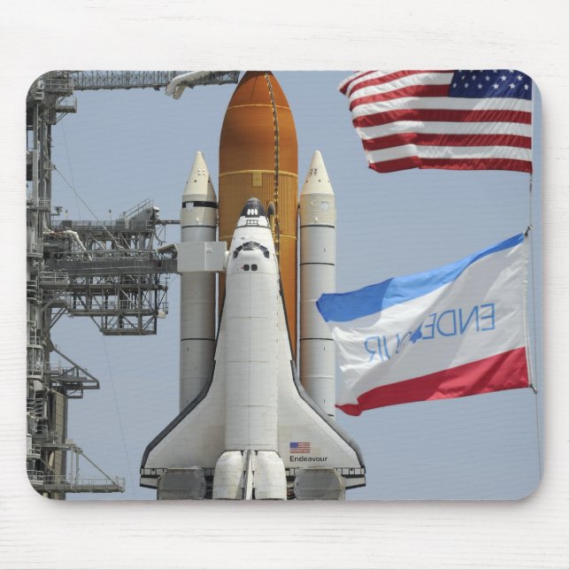 Space Shuttle Endeavour on the launch pad 3 Mouse Pad (Front)