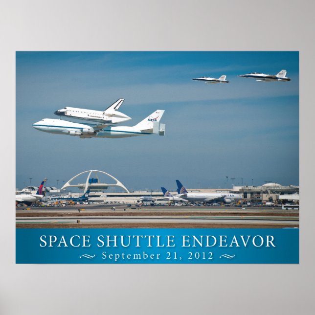 Space Shuttle Endeavour with jets poster 24x18 (Front)