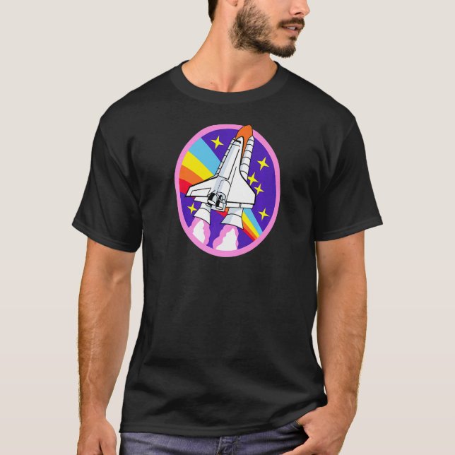 Space Shuttle Future Astronaut Rocket Robots Scien T-Shirt (Front)