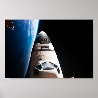 Space Shuttle in space poster with earth