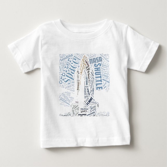 Space Shuttle in Tagxedo Baby T-Shirt (Front)