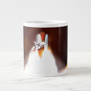 Space Shuttle Launch Illustration Large Coffee Mug