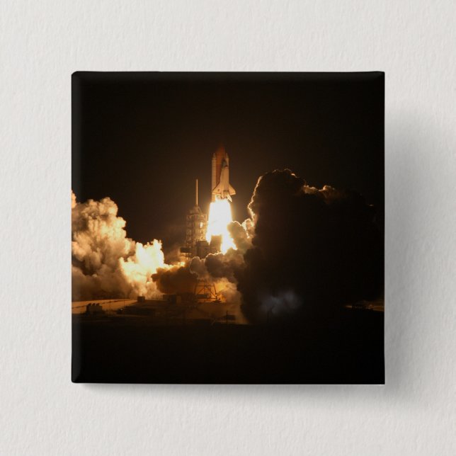 Space Shuttle Night Launch Poster Pinback Button (Front)