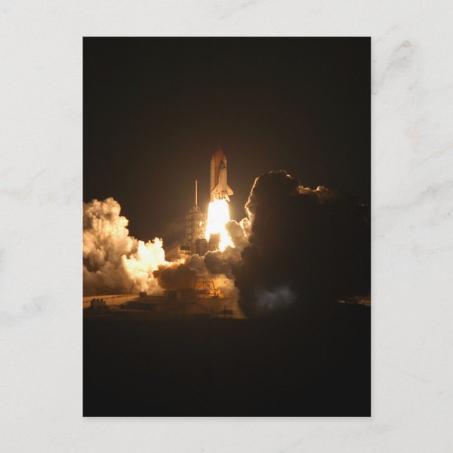 Space Shuttle Night Launch Poster Postcard (Front)