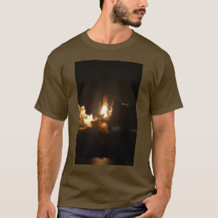 Space Shuttle Night Launch Poster T-Shirt