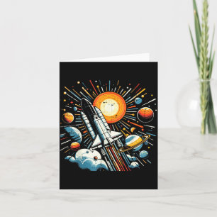 Space Shuttle Sun Planets Rocket Galaxy Boys Kids Card