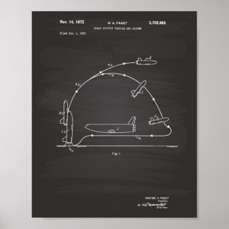Space Shuttle Vehicle 1972 Patent - Chalkboard Poster