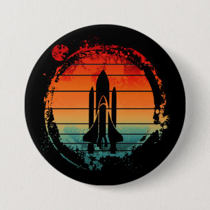 SPACE SHUTTLE VINTAGE 7.5 CM ROUND BADGE