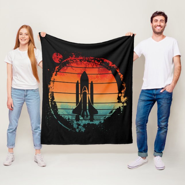 SPACE SHUTTLE VINTAGE FLEECE BLANKET (In Situ)
