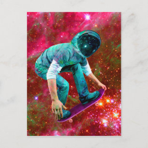 Space Skateboarder Postcard