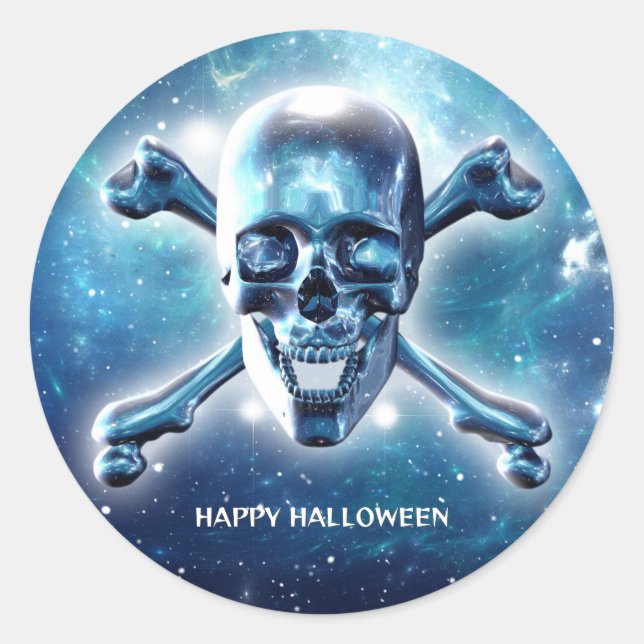 Space skull. Customised Classic Round Sticker (Front)