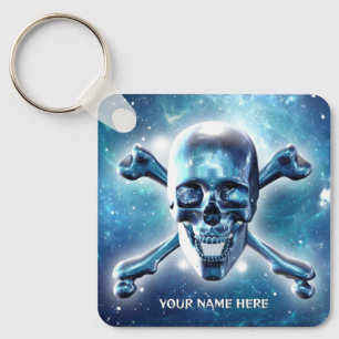 Space skull. Personalised Key Ring
