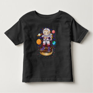 Space Sloth Astronaut Galaxy Planet Donut Candy Toddler T-Shirt