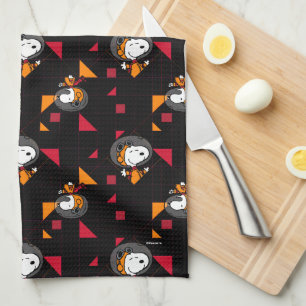 SPACE   Snoopy Space Suit Black Pattern Tea Towel