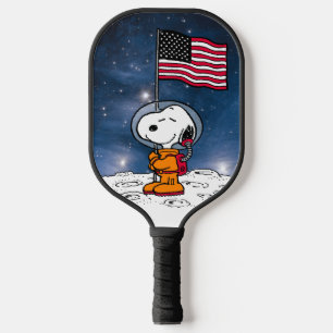 SPACE   Snoopy With Flag Astronaut Pickleball Paddle