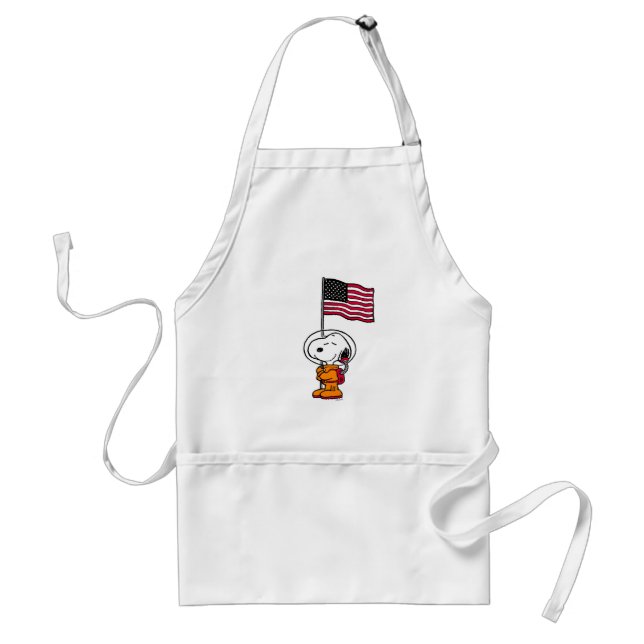 SPACE | Snoopy With Flag Astronaut Standard Apron (Front)