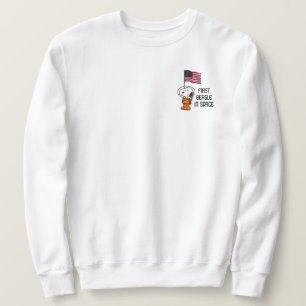 SPACE   Snoopy With Flag Astronaut Sweatshirt