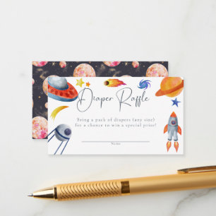 Space Solar System   Diaper Raffle Enclosure Card